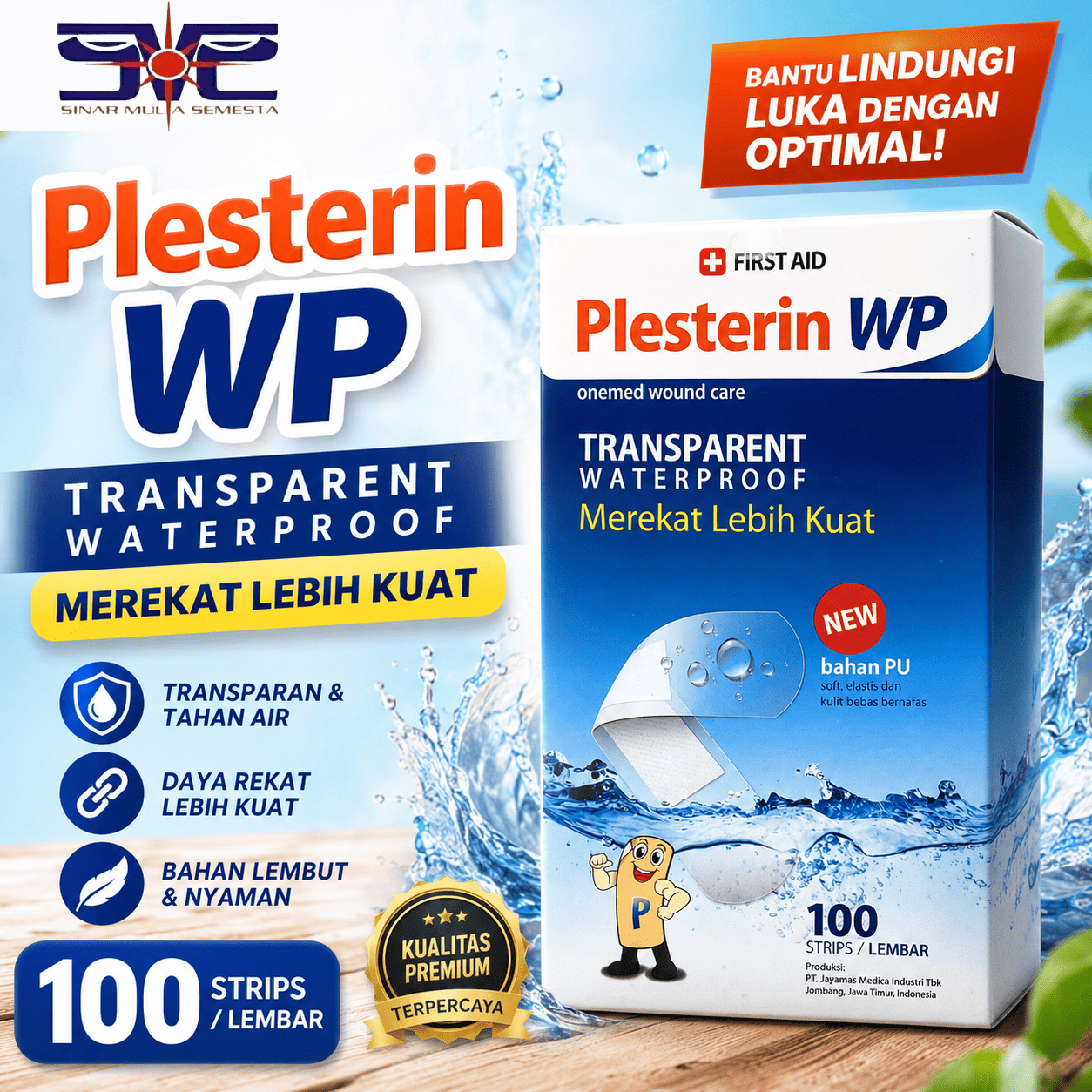 Plesterin WP Transparan Waterproof 100 Strip