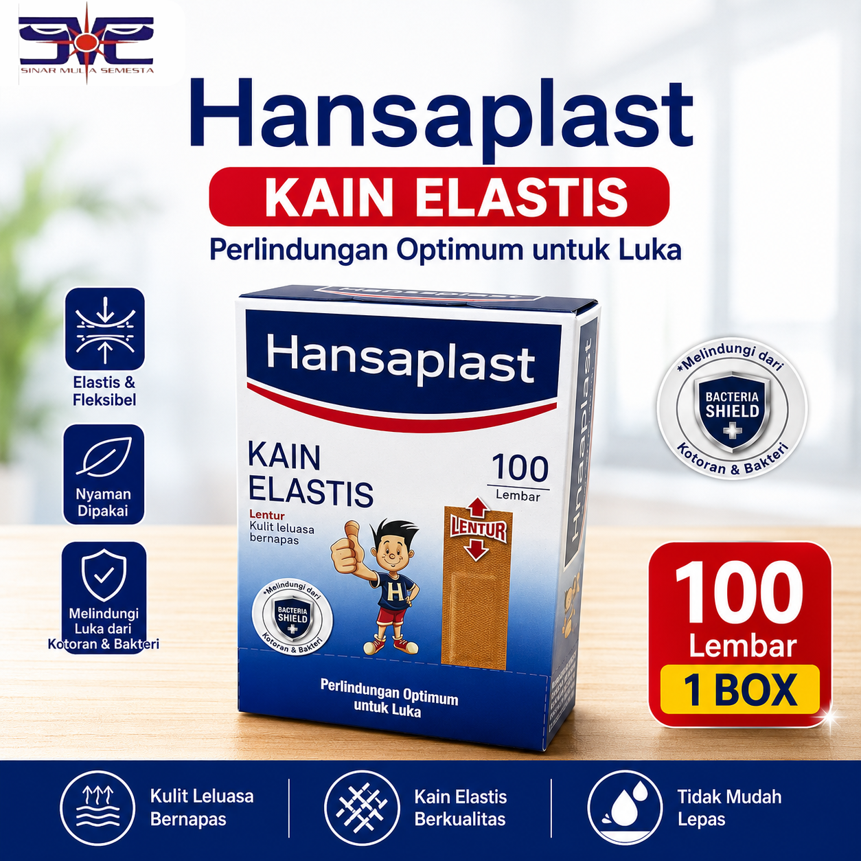 Hansaplast Kain Elastis 100 Lembar
