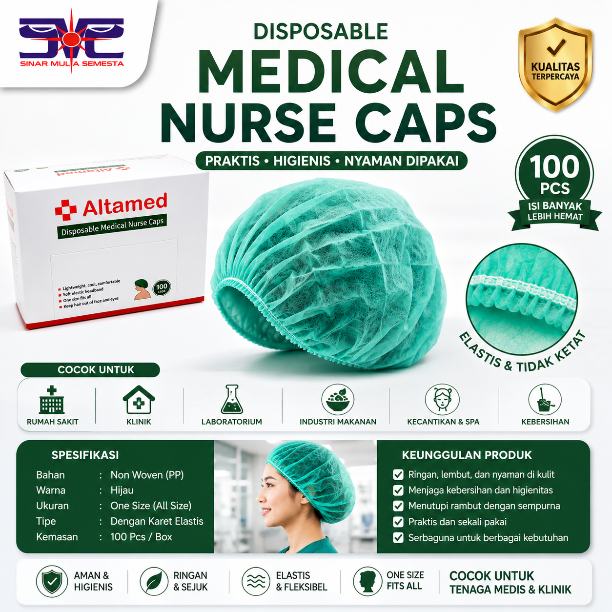 Altamed Nurse Caps